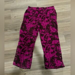 Soft Surroundings Pink and Brown Wide Leg Pants